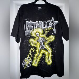 Black Graphic Tee with Skeleton Design